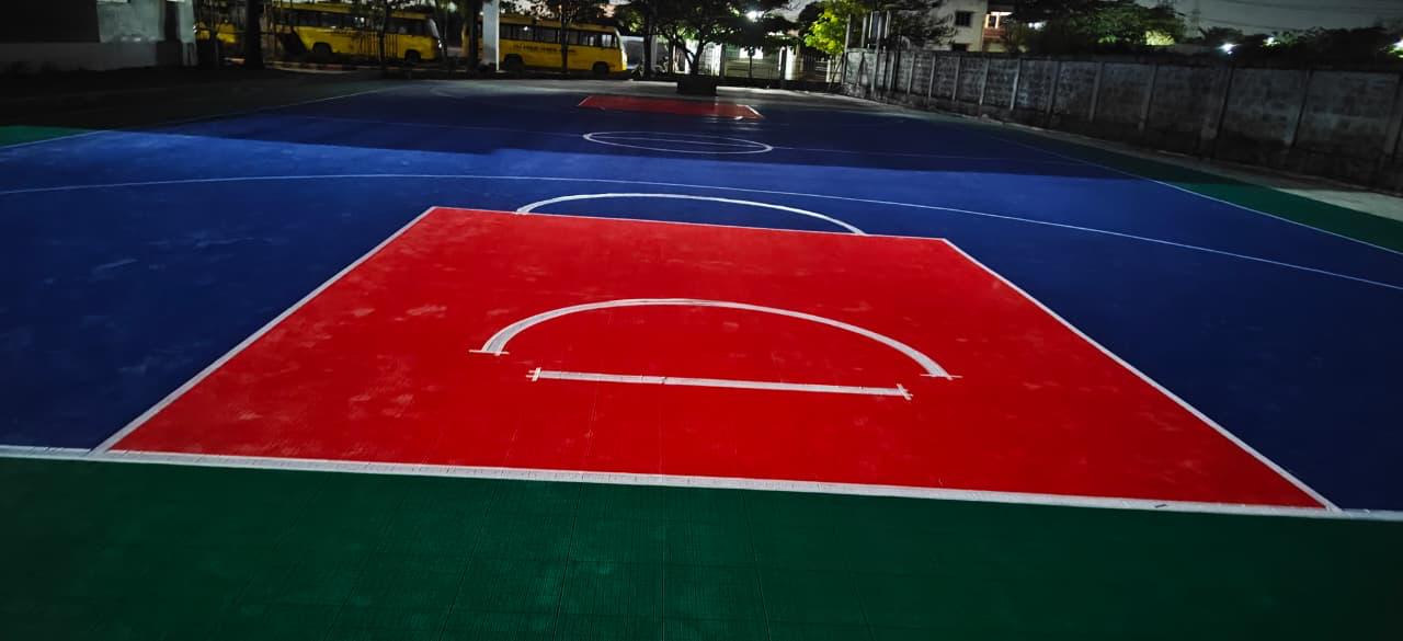 Acrylic sports court construction