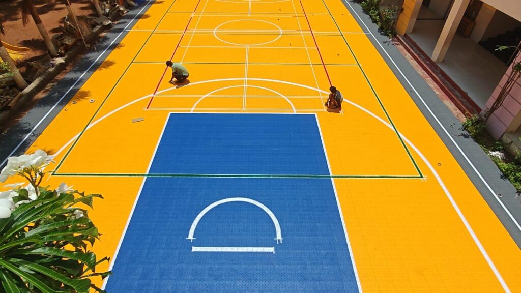Hard acrylic sports court