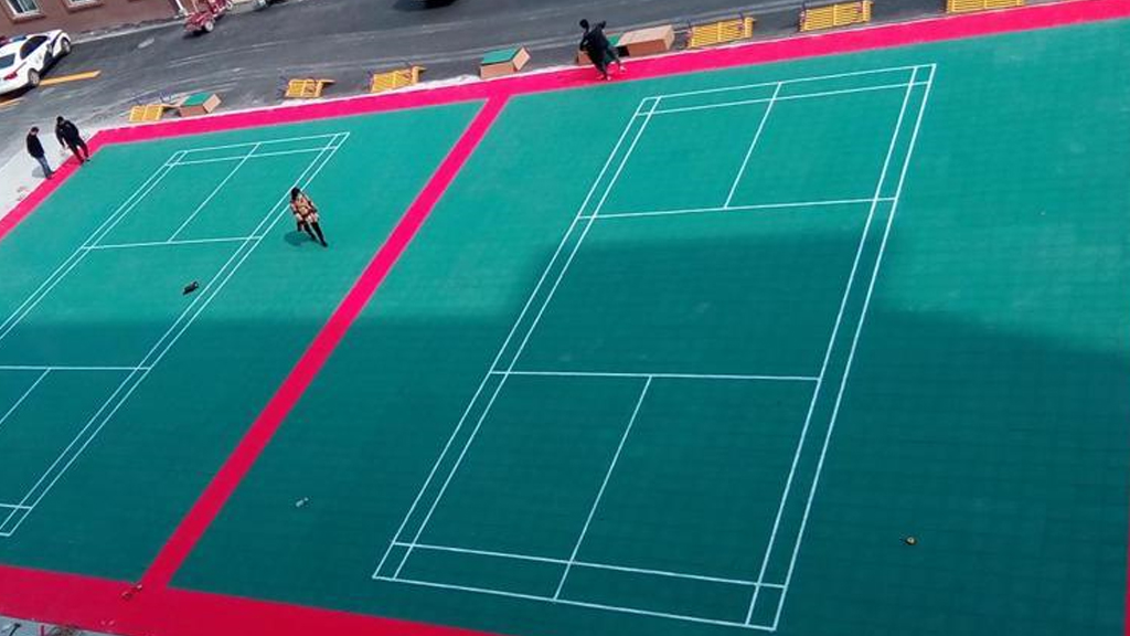 PP interlocking flooring installation