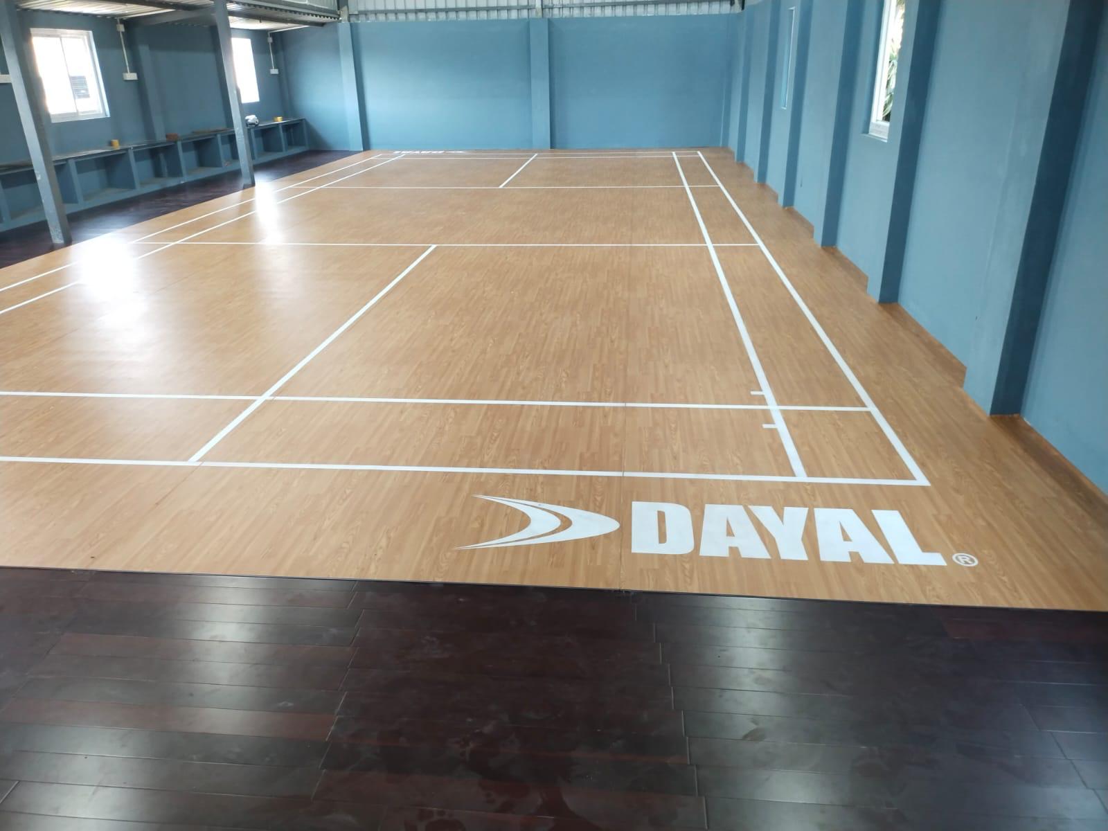 Wooden sports court flooring