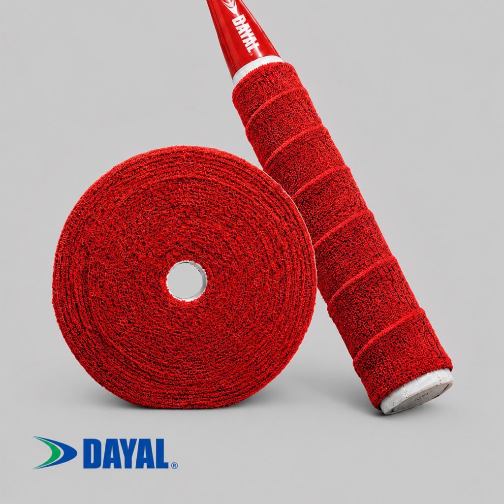 Red badminton racket grip